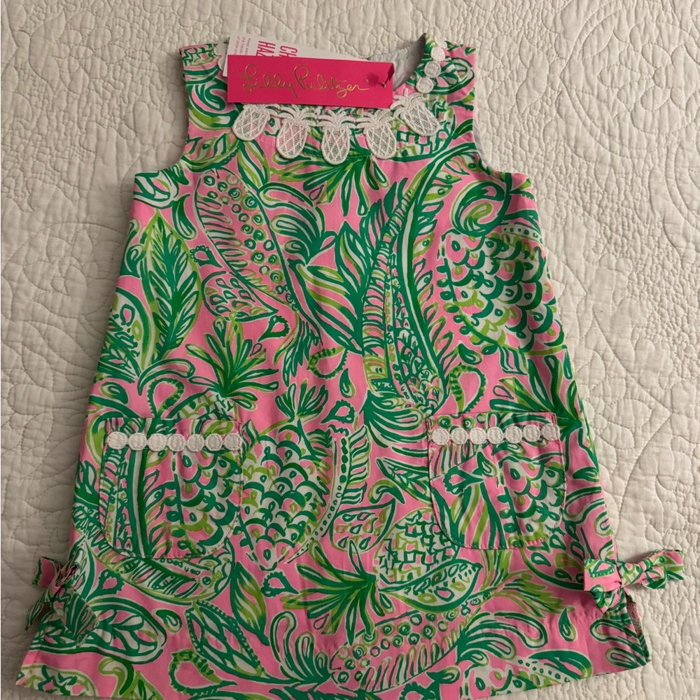 NWT Lilly Pulitzer Little Lilly Classic Shift Mandevilla Baby Fin and Flippers